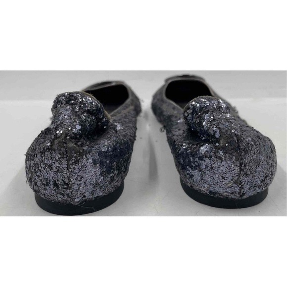 Tory Burch Glitter Ballet Flats Women Size 7.5M Black Sparkle Logo - Picture 6 of 7